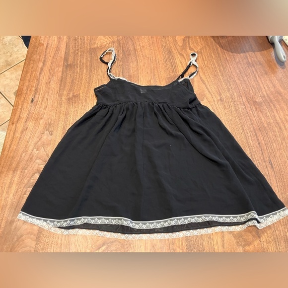 Rare Vintage Victoria’s Secret Sheer Mesh Lace Trim Babydoll Black and White, M - Picture 6 of 9